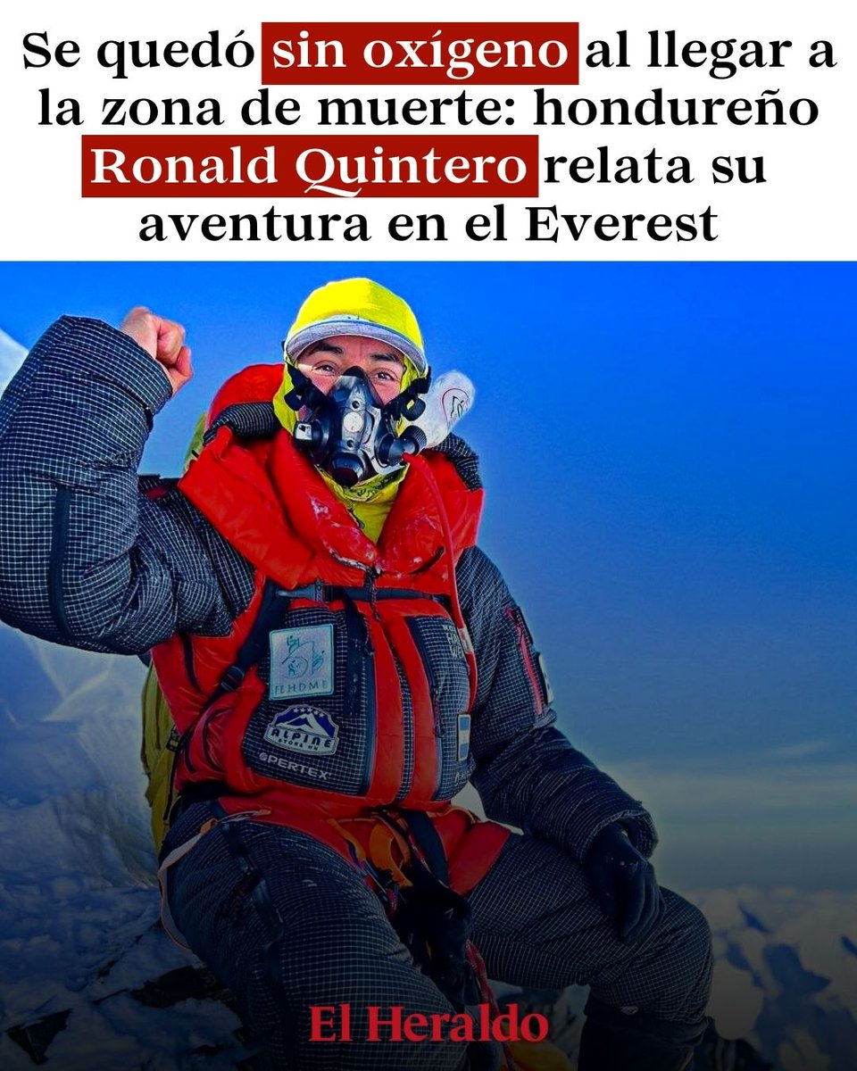 diarioelheraldo's tweet photo. #OrgulloCatracho | Su aventura no fue para nada sencilla, tuvo que prepararse al máximo para comenzar a escalar el Everest... Ronald Quintero nos relata su aventura 🧗♂️🏔🗻⛰
Lea aquí: https://t.co/oOpXTT8Dzh
#Honduras #ronaldquintero #monteeverest https://t.co/JlOVdd0Vfx