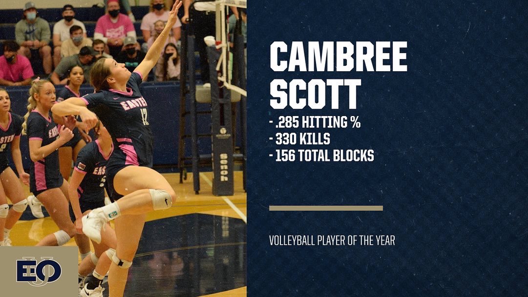EOUAthletics's tweet image. 2022 Mountie Award nominees for Volleyball Player of the Year: 

Cambree Scott
Breanna Shaffer
Jet Taylor
Sade Williams 

Head over to eousports.com to cast your votes ✅
