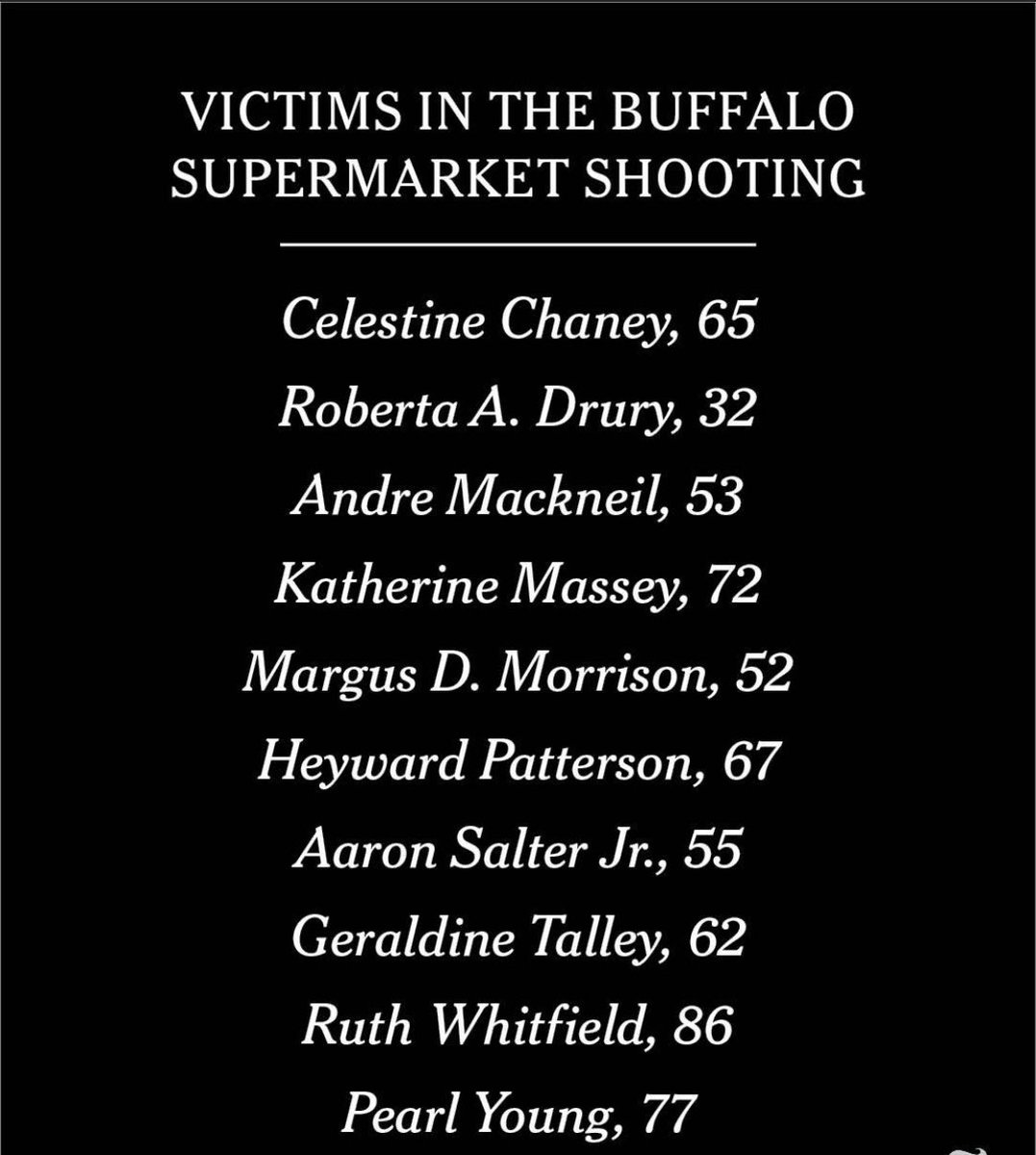 I hope everyone thinks about these people today. It could have been you or one of your loved ones. These tragedies are happening with no end in sight. RIP
