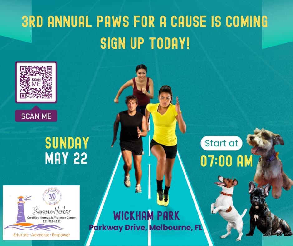 Join Serene Harbor at our 3rd Annual Paws for a Cause 5k Run/Walk this Sunday, May 22 at Wickham Park in Melbourne, FL. 

We are six days away from this fun, family, and pet-friendly event. Register today at raceroster.com/events/2022/57…