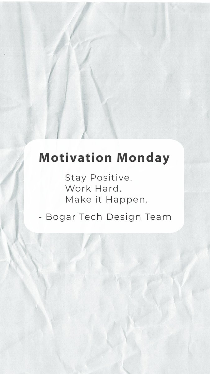 BogarTechDesign's tweet image. Motivation Monday!