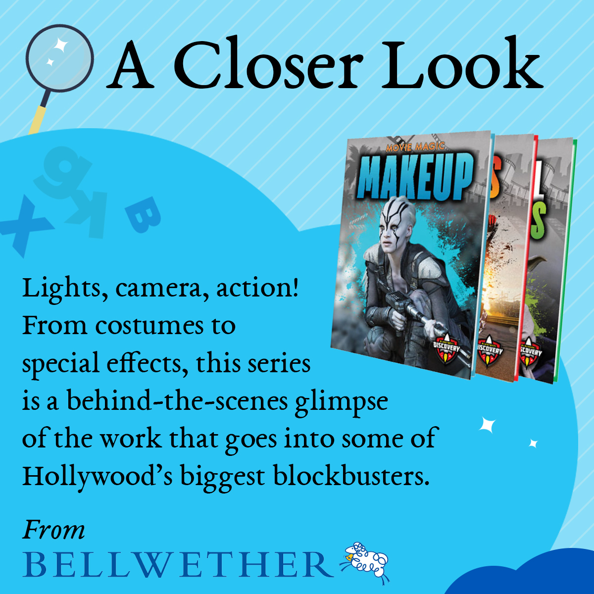 Customedu's tweet photo. Calling all movie lovers! We invite you to take a closer look at this awesome Movie Magic series from Bellwether. From costumes to special effects, this series is a behind-the-scenes glimpse of the work that goes into some of Hollywood’s biggest blockbusters.  @BellwetherFlock https://t.co/weaGNnGTR5
