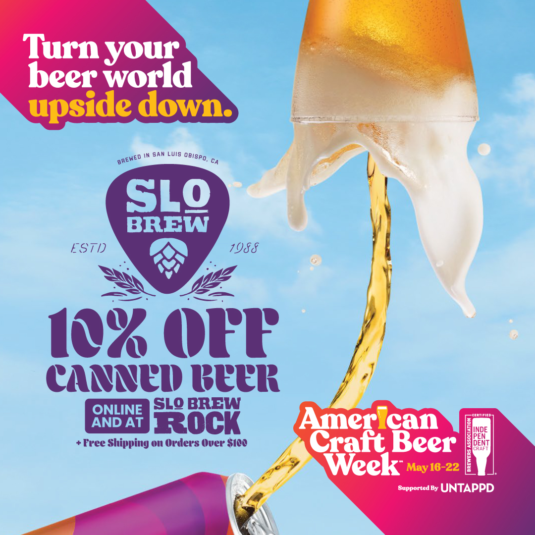 What if we told you there was an *entire week* dedicated to celebrating craft beer? Join us and raise a glass (or can) to our awesome brewers this #AmericanCraftBeerWeek, May 16-22. We're celebrating with 10% off all beer to go @slobrewrock and online + free shipping! Cheers 🍻