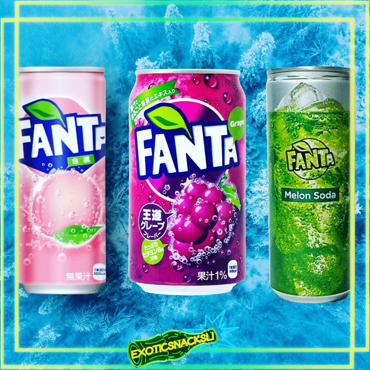exoticsnacksli's tweet photo. Fanta White Peach,Fanta Grape &amp; Melon Fanta from 🇯🇵 now available at ExoticsnacksLi #longisland #fanta #exoticsdrinks #drinks #ShopMyCloset #Local #shop #Coca Cola #drinkoftheday https://t.co/197bLlvPxv