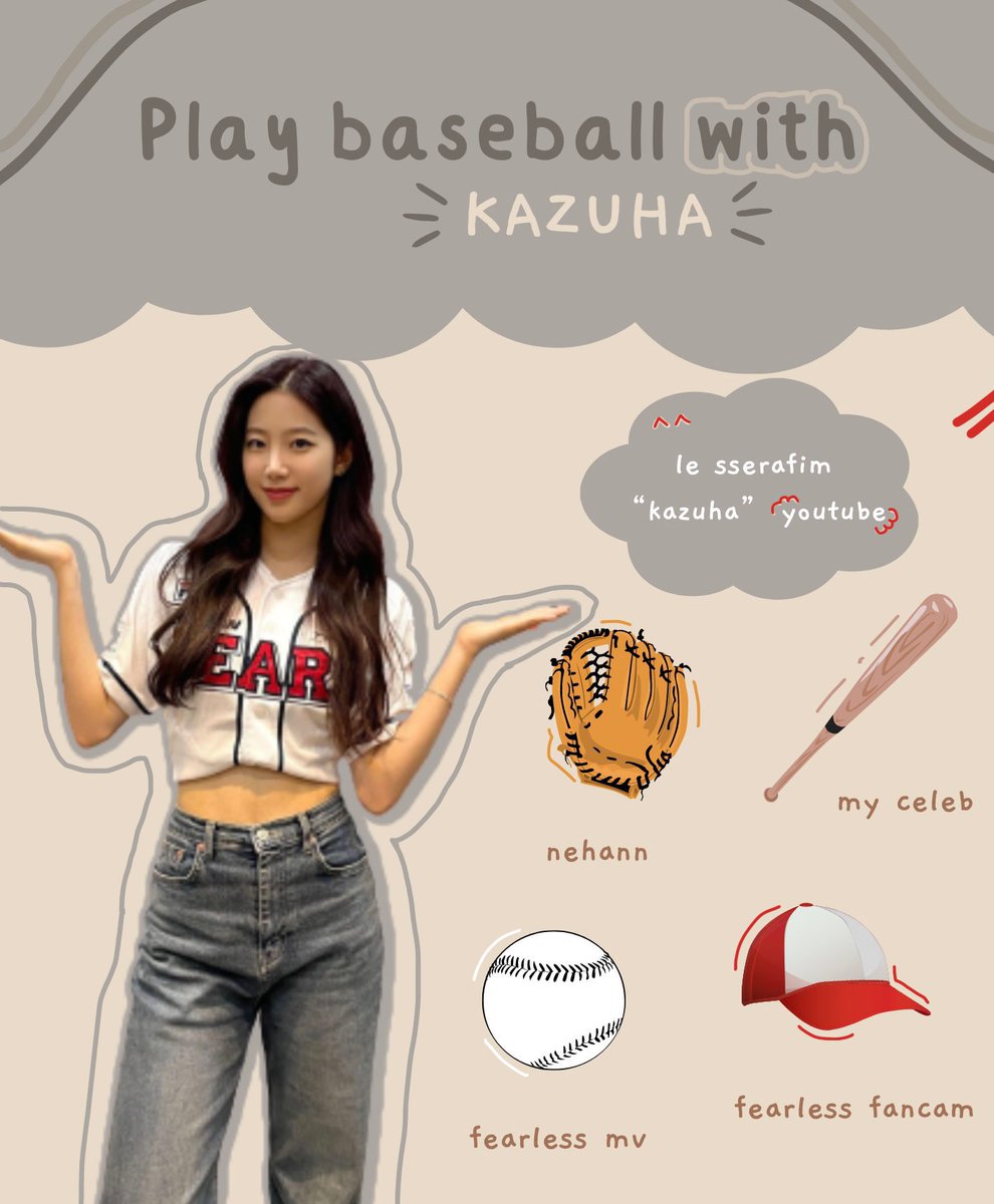 kzuhatqm's tweet photo. play baseball with kazuha ⚾️ 
by @f6mbrandr 

르세라핌 카즈하 #카즈하 #カズハ #KAZUHA #LE_SSERAFIM #르세라핌 @le_sserafim @IM_LESSERAFIM https://t.co/rnh4qHspHq