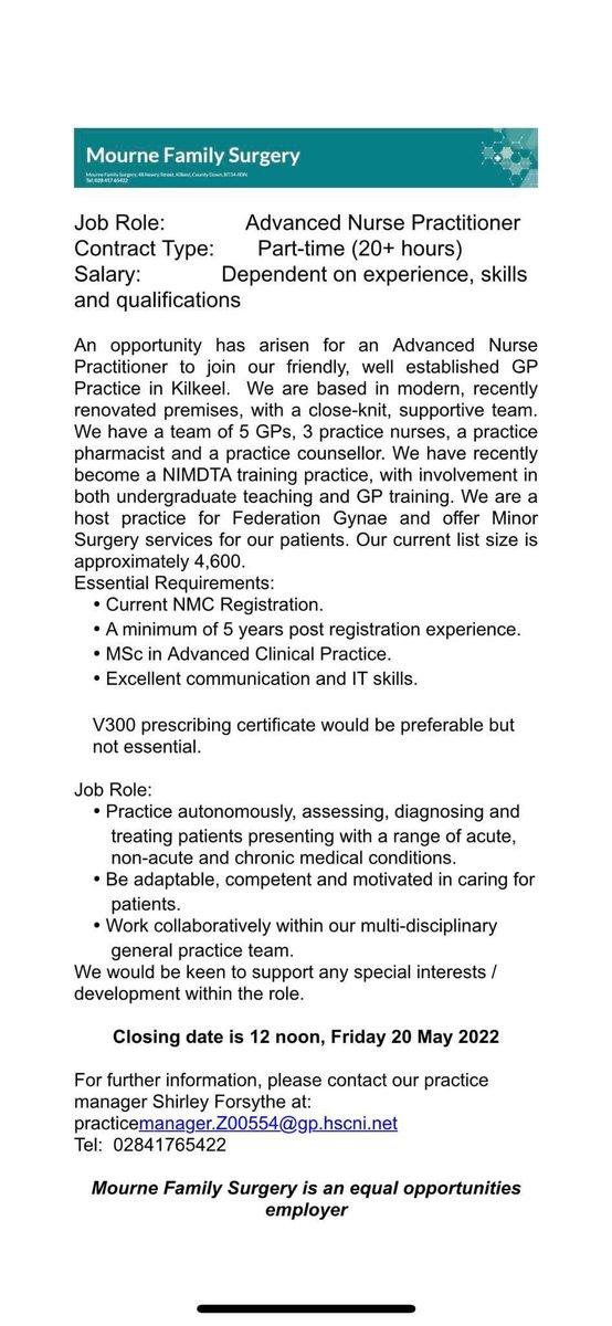 Joanna Hogg (@jomama_sr) on Twitter photo Excellent opportunity for an ACP in a lovely rural practice! I may be biased as its my childhood GP surgery 🥰 But they really are a lovely team! <a href="/laurence903/">Laurence Dorman</a> <a href="/bealnamulla1/">olivia wilson</a> Excellent opportunity for an ACP in a lovely rural practice! I may be biased as its my childhood GP surgery 🥰 But they really are a lovely team! <a href="/laurence903/">Laurence Dorman</a> <a href="/bealnamulla1/">olivia wilson</a>
