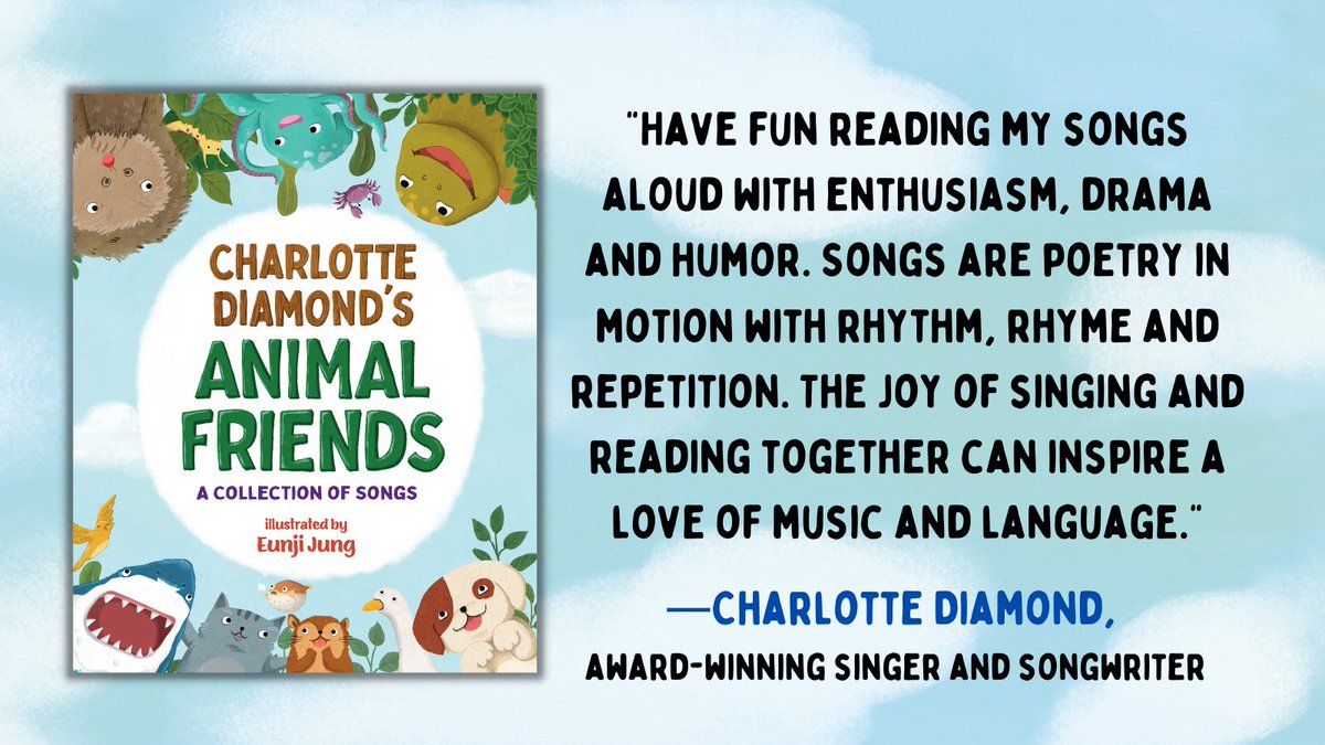 Join in the fun with this collection of thirteen songs from award-winning singer and songwriter <a href="/CharlotteDiamo2/">Charlotte Diamond</a>! 🎵

See the world through the eyes of animals in this colorfully illustrated collection of Charlotte's most popular animal songs.

ow.ly/V2Hs50J9xf8