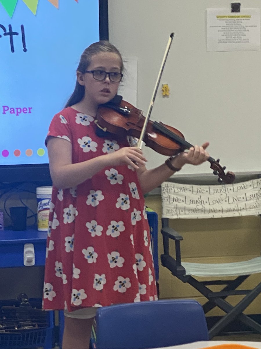 brackenjen's tweet photo. Mrs. Marketos’ class got a private violin concert today! It’s so inspiring to see the variety of talents in our 4th graders! #magicinmadeira https://t.co/U9whBTGMDb