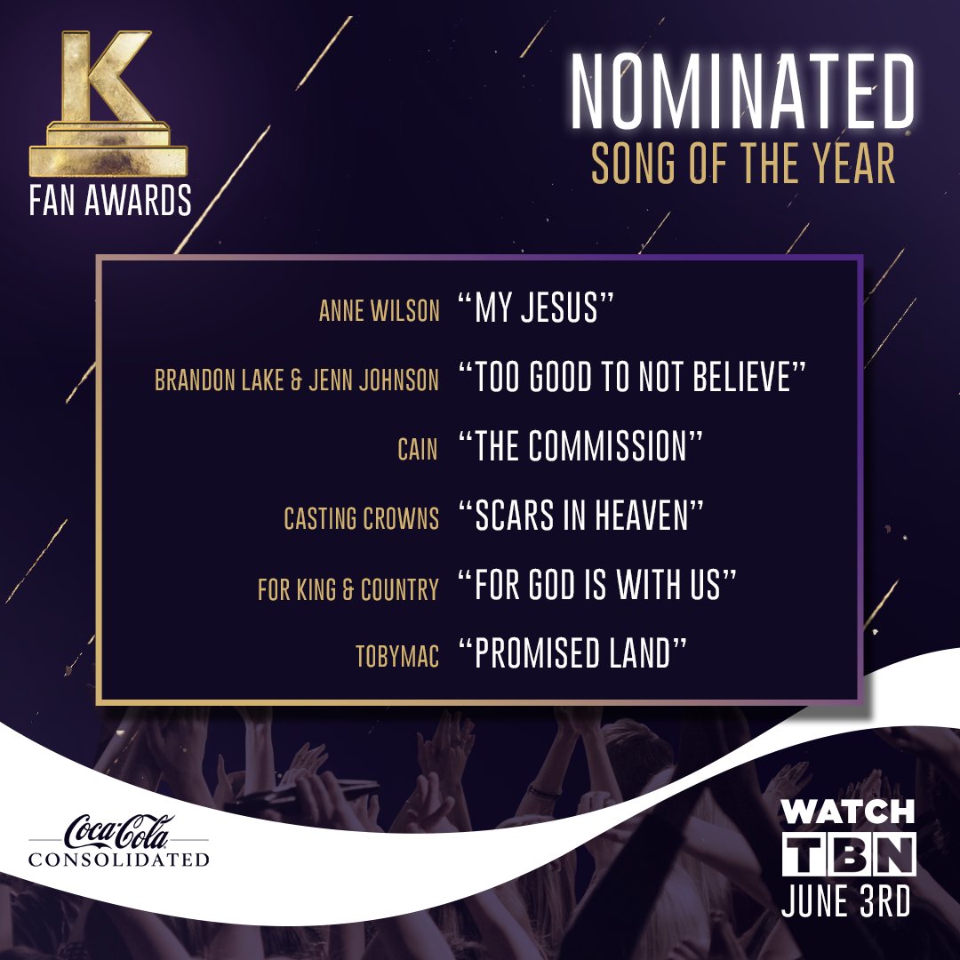 Thank you <a href="/klovefanawards/">K-LOVE Fan Awards</a>! I am honored to be nominated for Artist of the Year, Male Artist of the Year, and Song of the Year for "Promised Land." If you've like to vote, head over to klovefanawards.com.