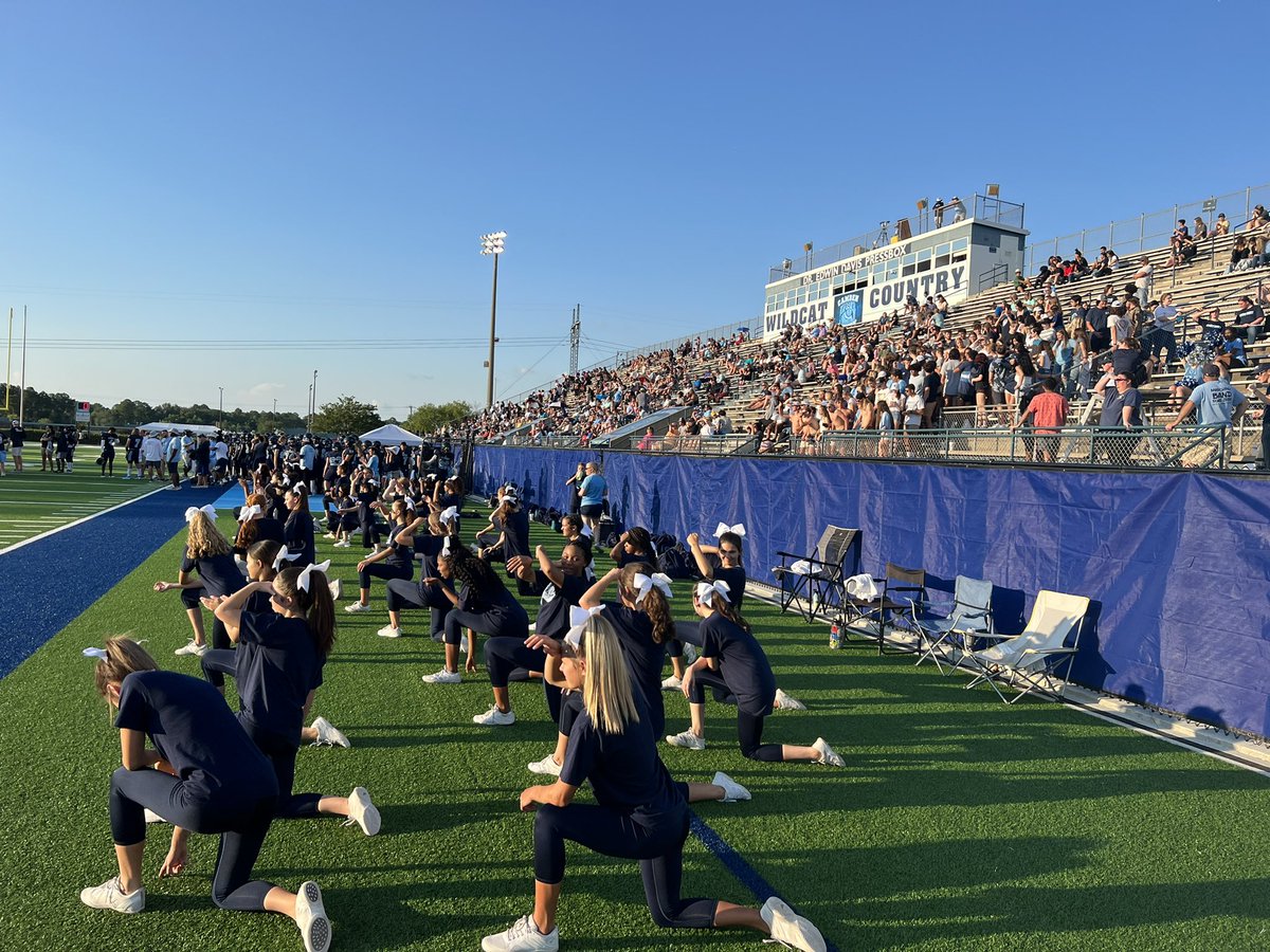 BrentASJax's tweet photo. A warm evening for some Monday Night Football @CamdenRecruits style. Cheerleaders, band, students, nice crowd. Impressive spring game atmosphere. @ActionSportsJax @ESPN690Jax #ASJax #BlitzIsOn https://t.co/Yhwqz78cPs
