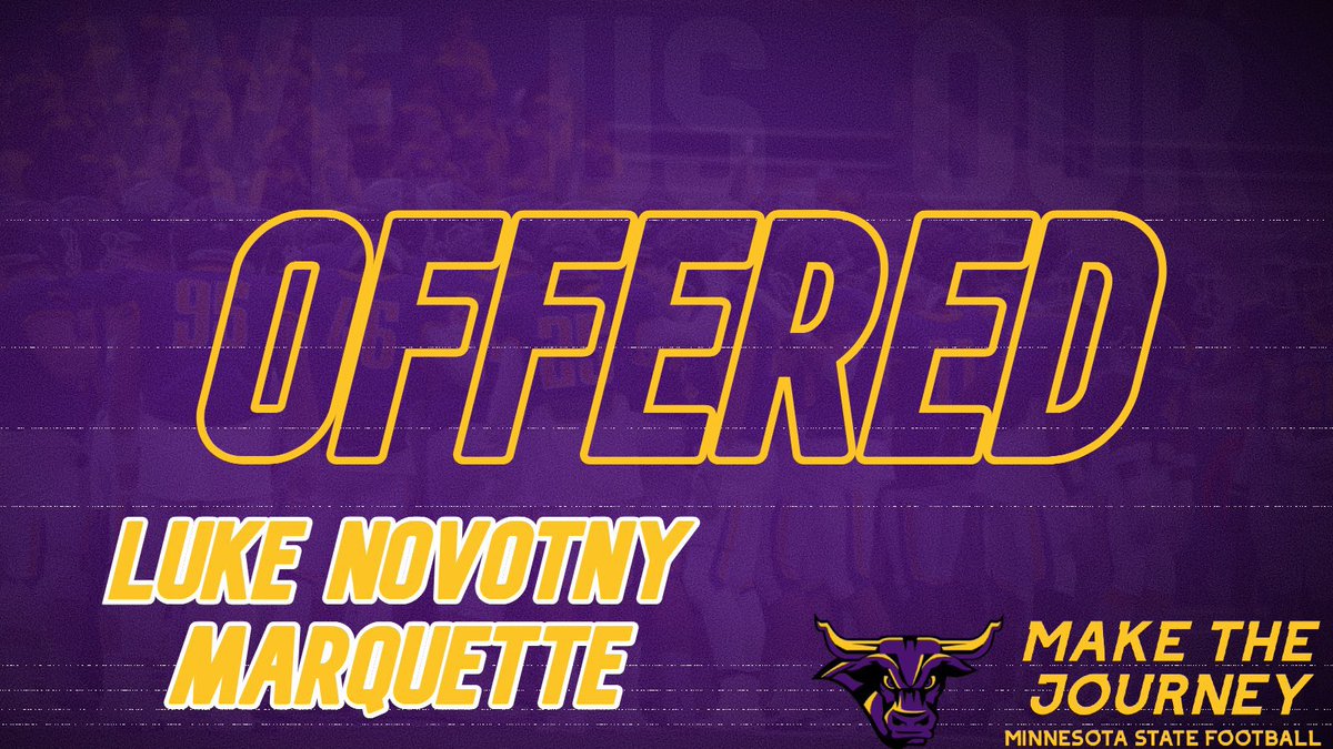 Luke Novotny (@luke_novotny) on Twitter photo Honored to have received a scholarship offer from Minnesota State Mankato!! Thanks <a href="/CoachJackson32/">Lavell Jackson</a> Honored to have received a scholarship offer from Minnesota State Mankato!! Thanks <a href="/CoachJackson32/">Lavell Jackson</a>