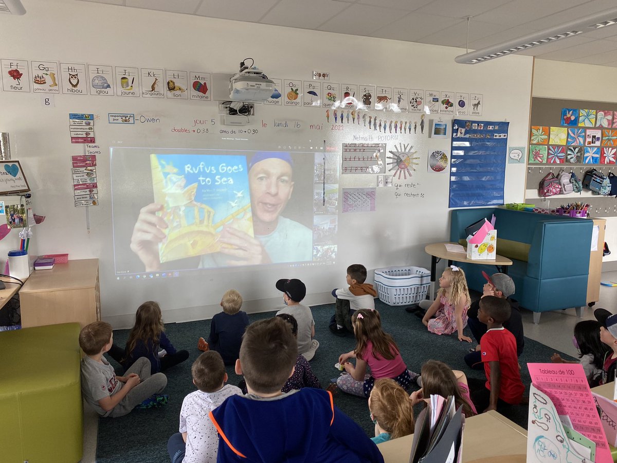 AnnickRauch's tweet photo. Our grade 1 French immersion students have been learning about different occupations that serve a community, and todayβs presentation didnβt disappoint! Thanks for sharing how you became an author and publisher with us, @burgessdave!π #tlap #leadlap #SageCreekLRSD #ESCSmastery https://t.co/k2djNQ0lae