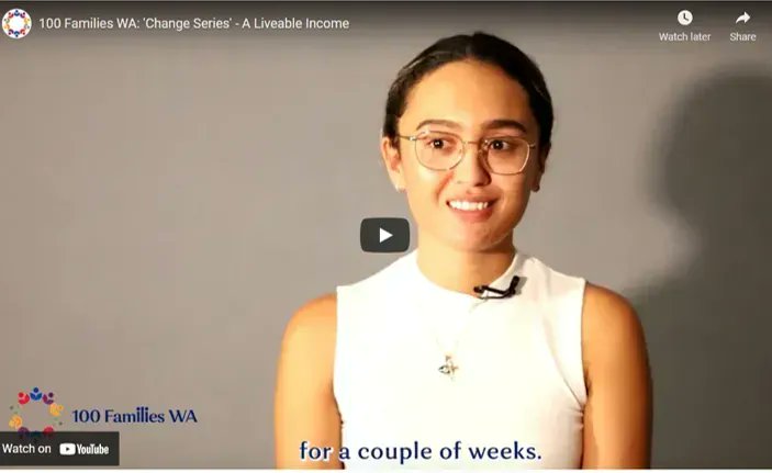 UWASocialImpact's tweet photo. ‘A Liveable Income’ is the first video in the #ChangeSeries by 100 Families WA; a 5 part series focusing on how we can improve the systems that help people to exit disadvantage. Listen to Jeanie and Kim talk about their lived experiences: https://t.co/ffGLhop7pf #Raisetherate https://t.co/rER3rFEsZW