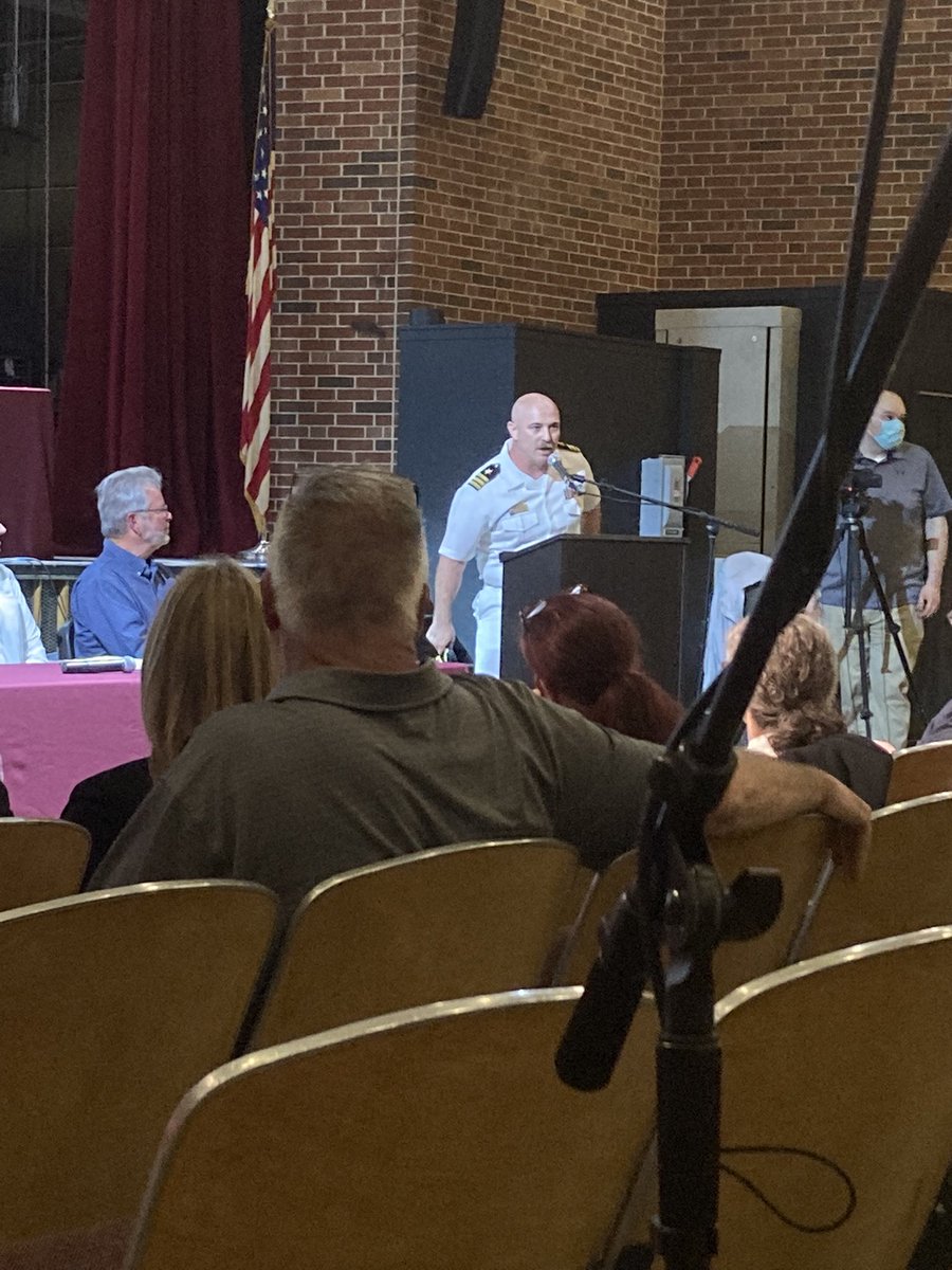 select_sarah's tweet photo. Town Meeting recognizes #Dedham native John Benda, who recently served as the 76th Executive Officer of the @USSConstitution. #DedhamVotes https://t.co/wlaDK7og4X