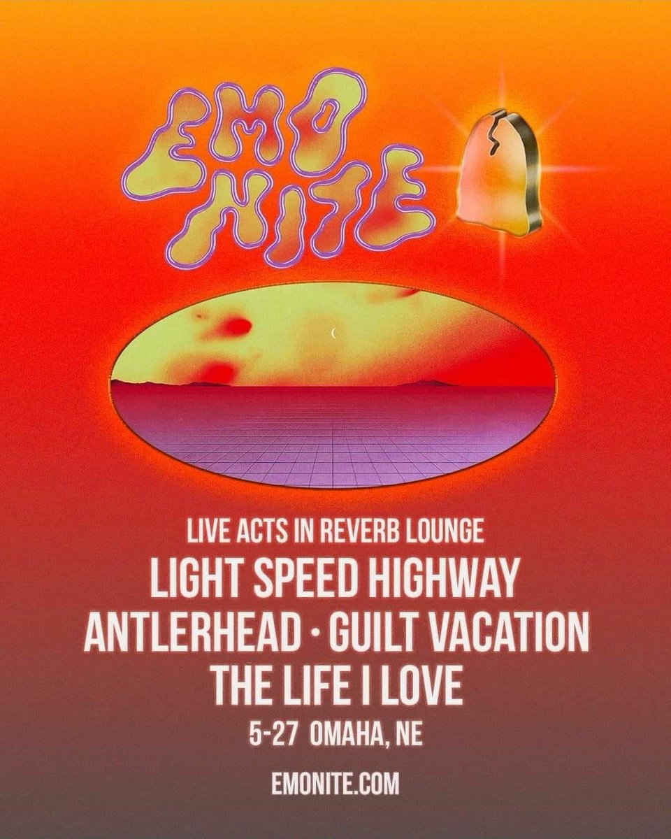 LightHighway's tweet photo. Thats right, @emonite 5.27.22 with the Light Speed Boys! We can't wait to share the @reverb_lounge stage with all these sick bands, plus the special guest at @waiting_room is @aaronrgillespie of @underoathband lets go!

@antlerheadmusic @guilt_vacation @thelifeiloveband https://t.co/MKdTAPG03i