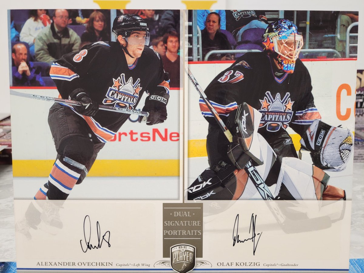 FlyingVCards's tweet photo. Huge congrats to Jim on pulling this sick #AlexOvechkin/#OlafKolzig dual auto last night in a #FlyingVCards personal break of #UpperDeckHockey 06-07 BAP Portraits π₯
Anyone ever looking to have some fun busting some packs or boxes live, shoot me a DM π
#Ovechkin #Capitals https://t.co/RtwwmCBags
