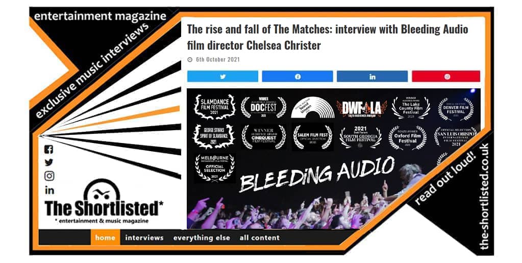 The_Shortlisted's tweet photo. 🎂🎦🎬 𝐇𝐚𝐩𝐩𝐲 𝐁𝐢𝐫𝐭𝐡𝐝𝐚𝐲 to film director 𝐂𝐡𝐞𝐥𝐬𝐞𝐚 𝐂𝐡𝐫𝐢𝐬𝐭𝐞𝐫 we had the pleasure to 𝐢𝐧𝐭𝐞𝐫𝐯𝐢𝐞𝐰  about 𝑩𝒍𝒆𝒆𝒅𝒊𝒏𝒈 𝑨𝒖𝒅𝒊𝒐 &amp; 𝐓𝐡𝐞 𝐌𝐚𝐭𝐜𝐡𝐞𝐬 🎸🎤🇺🇸
#BleedingAudio @chelsmark @cherculverpr @thematchesband 
https://t.co/Y6Ltuhui8C https://t.co/1hD7KVkz9k