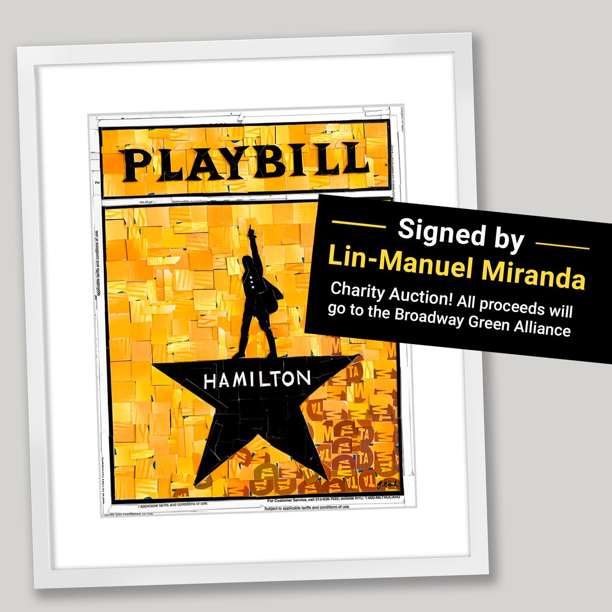 ninaboesch's tweet photo. Not to diminish my own work, BUT... 
The amazing @Lin_Manuel just upped the value of my auction item for the Broadway Green Alliance by signing it!!!

Less than 3 days left to bid. 
https://t.co/Z4hYDrIAsP

#hamilton #hamiltonthemusical @HamiltonMusical @BroadwayGreen https://t.co/tKWJxhJUVf