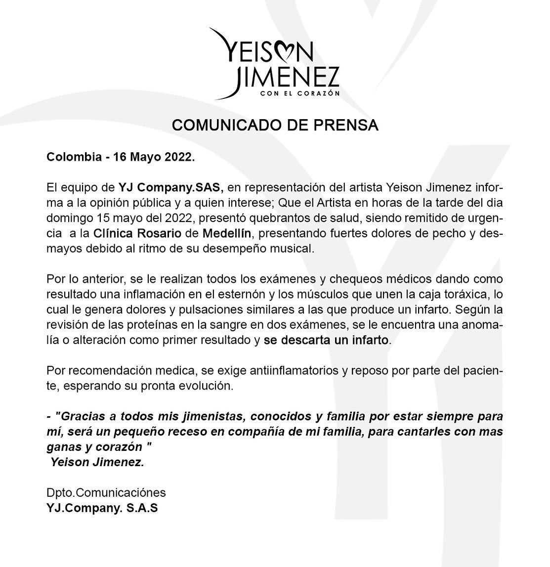 Yeison Jiménez tweet media