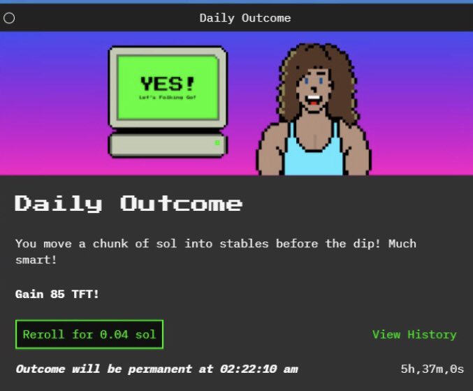 techfolk_nft's tweet photo. We do not advise you take financial advice from our web-based game. 🤑
But the daily outcomes sure have been spot on lately! ✅👀
#TechFolk #NFT $TFT https://t.co/hi0AMO7cDd