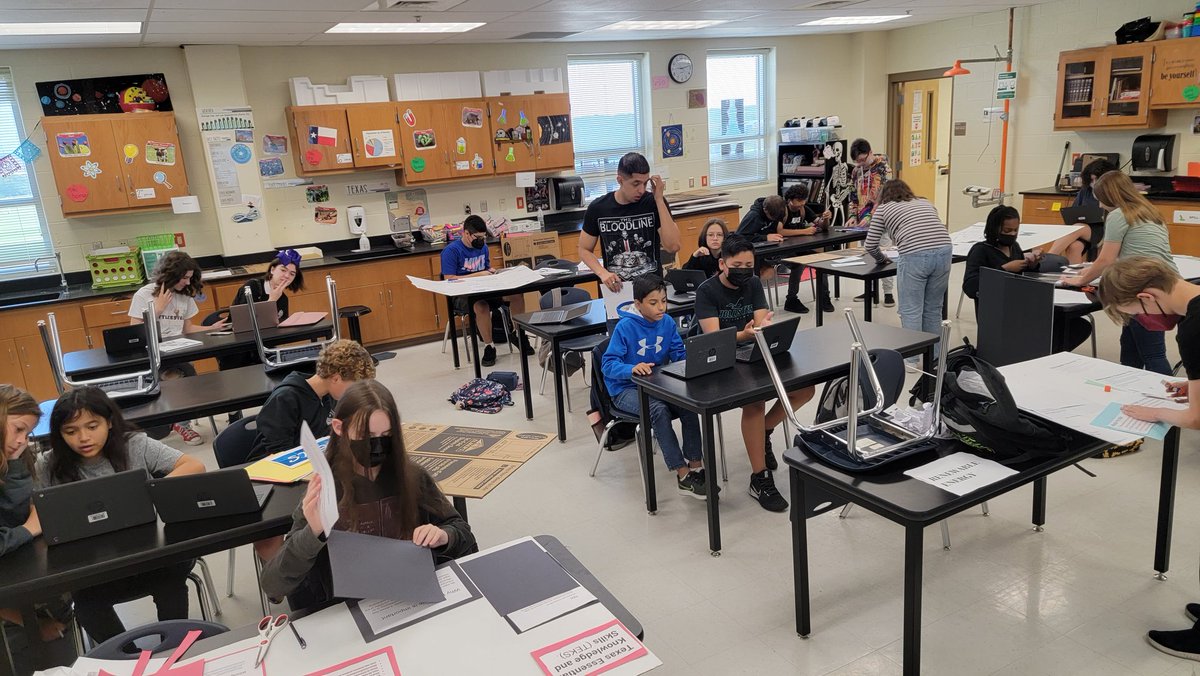 GiftedMrsGuzman's tweet photo. @NISDBernal today @RContrestano and @KyleSanchez90 and I, worked with the @NISDGTAA students on their trifolds to prepare for their GT showcase next week. They've worked diligently and we are so proud. #teachertwitter #education https://t.co/t3PHlxJagq