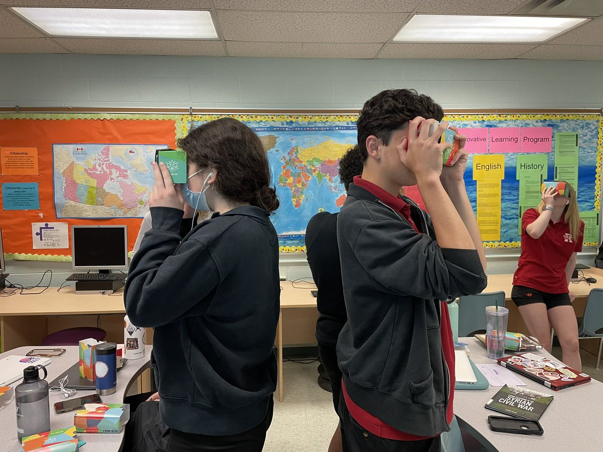 MsGodkin's tweet photo. #ILP @ResCSS students had fun today exploring World War II events in virtual reality #wcdsbawesome #studentengagement @RossiClass https://t.co/wmUwir88LY