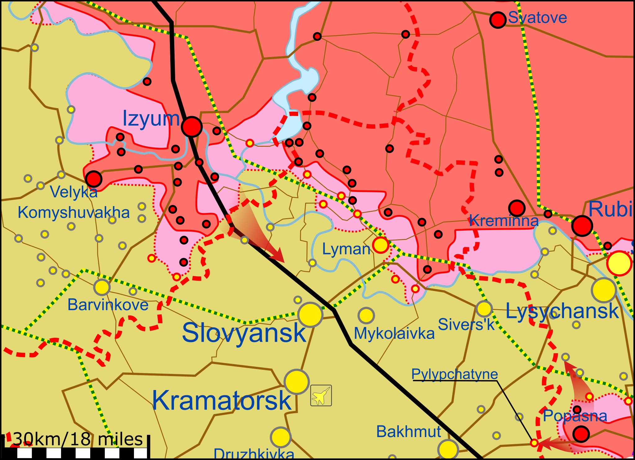 Карта боевых действий на Украине 