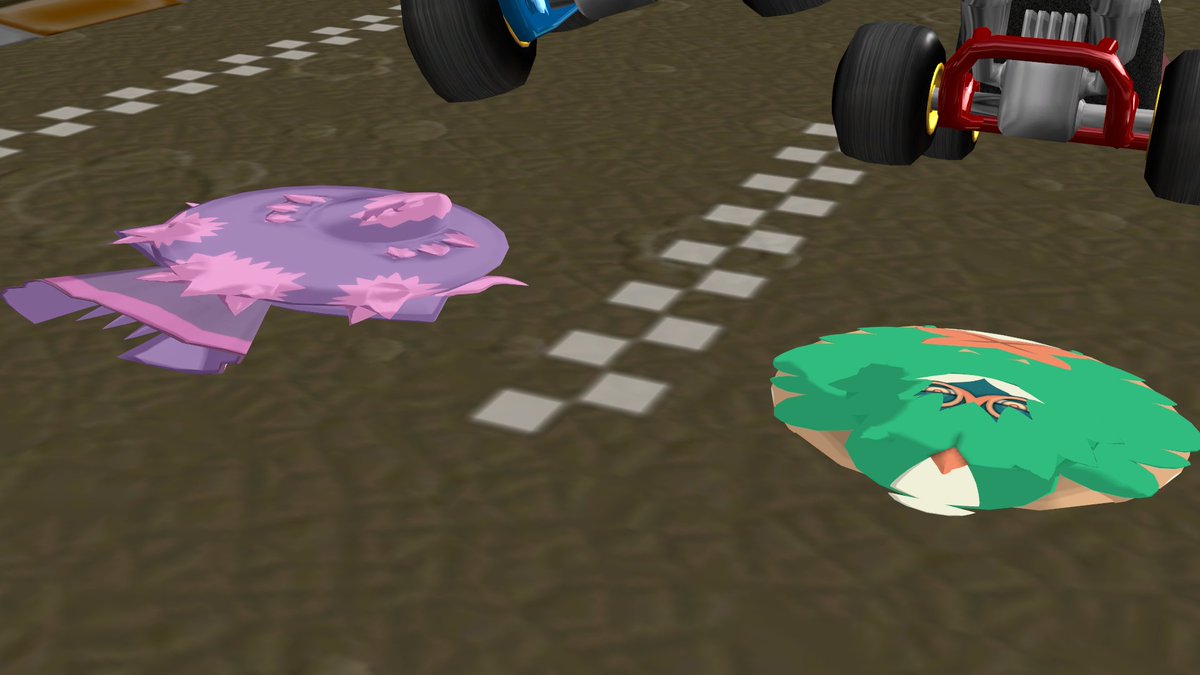 SquishyLeafeon's tweet photo. Probably not a good idea to be on foot in a kart racer! https://t.co/IgGNi0mCN0