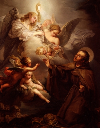 Thewarning9's tweet photo. "God is as really present in the consecrated Host as He is in the glory of Heaven."

St. Paschal Baylon https://t.co/kWar4muPBA
