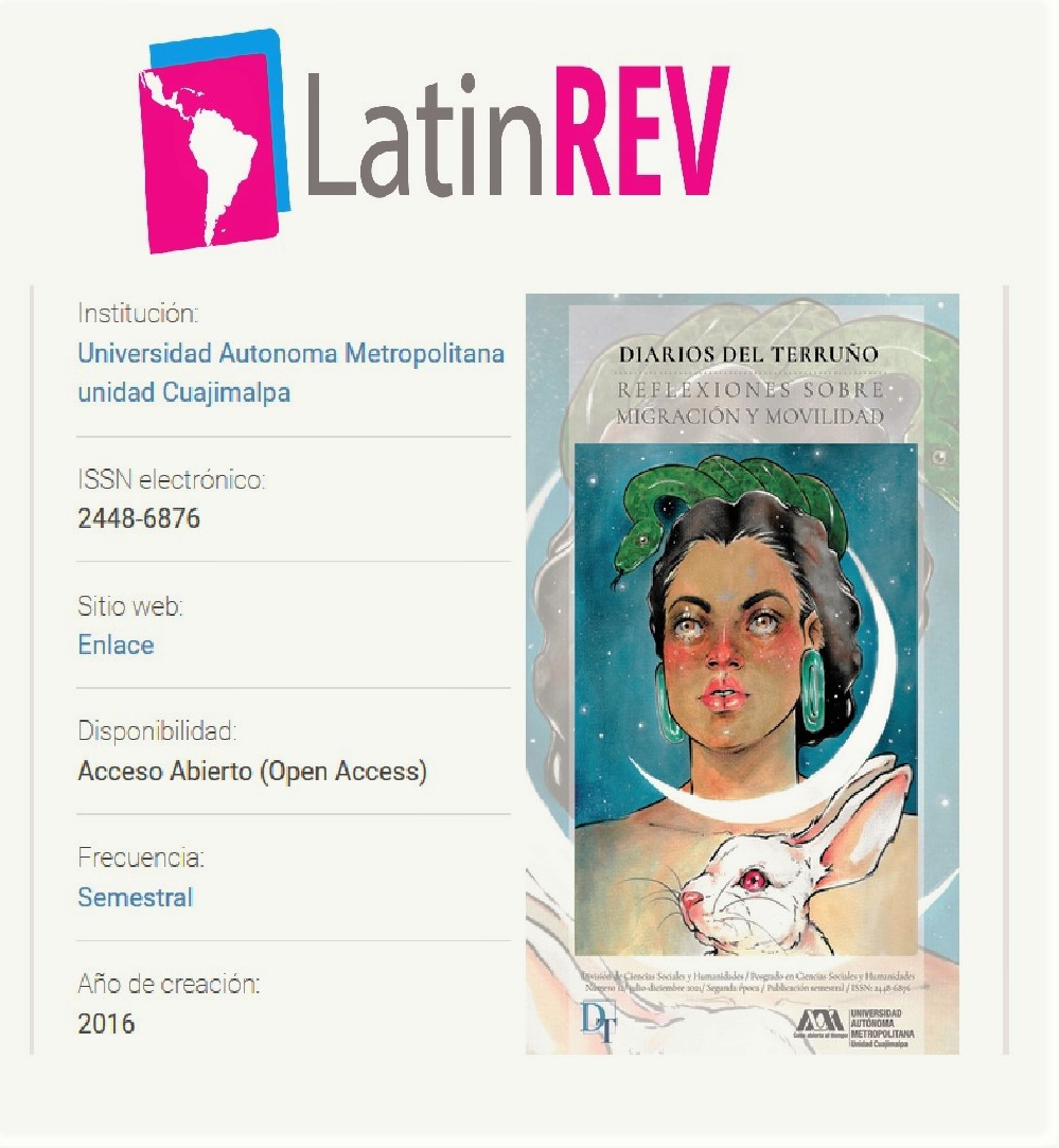 DTerruno_UAM's tweet photo. ‼️Diarios del Terruño‼️

Ya se encuentra incluida en la #LatinREV 👏

Enhorabuena a todo el equipo editorial por este logro 🎊🎉
@DcshUam 
@LibrosUAM 
@uamcuajimalpa 
@gimeldozaragoza 
@AlbertoGZepeda 
@Semmi_UAM 
https://t.co/qVqUtBMXPo https://t.co/gYgPspsn2v