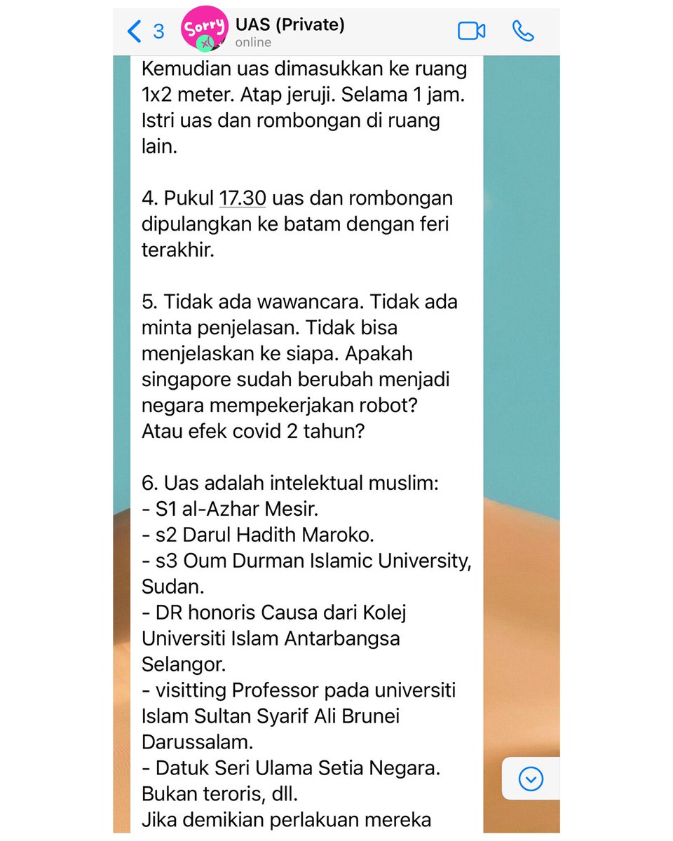 Hilmi28's tweet photo. Klarifikasi lengkap dideportasinya guru kita UAS dari Singapura langsung dari UAS.

Please @govsingapore give a clarification why this all happened. Thank you for your attention 🙏 https://t.co/e6oxTeZ89N