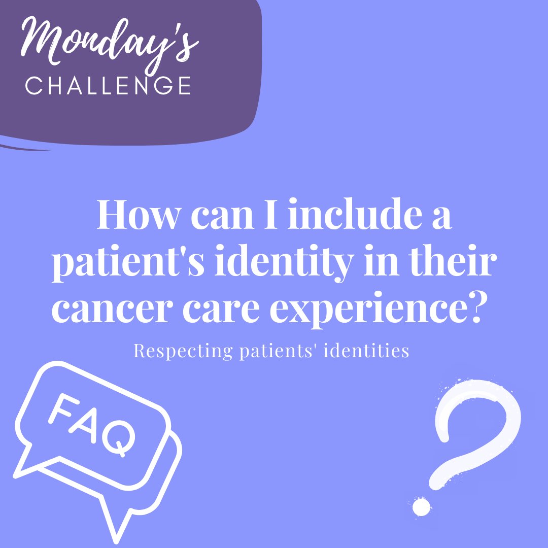 PMChosenFamily's tweet photo. This week's #MondaysChallenge is about including #genderidentities! It's always important to respect & include patients' #identies in their #cancercare. Doing so can help improve their outlook on #healthcare & their #cancer outcomes! @Dr_SchulzQuach #genderidentity #SOGI #queer https://t.co/e12JbNgOaC