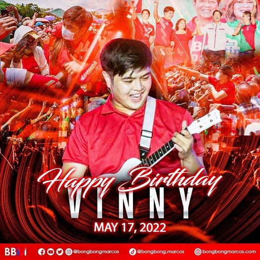 Happy 25th birthday to Vincent "Vinny" Araneta Marcos. You are a good son to your parents, I wish you a good health and more birthdays to come.