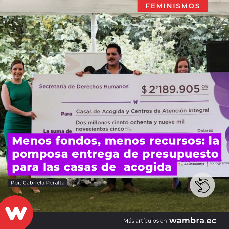 wambraEc's tweet photo. FEMINISMOS|
La Secretaría @DDHH_Ec entregó $2’189.905 a 21 centros y casas que brindan protección para las víctimas de violencia de género. Las organizaciones reclamaron que la Secretaría redujo el presupuesto para las casas de acogida.

Lee aquí👇