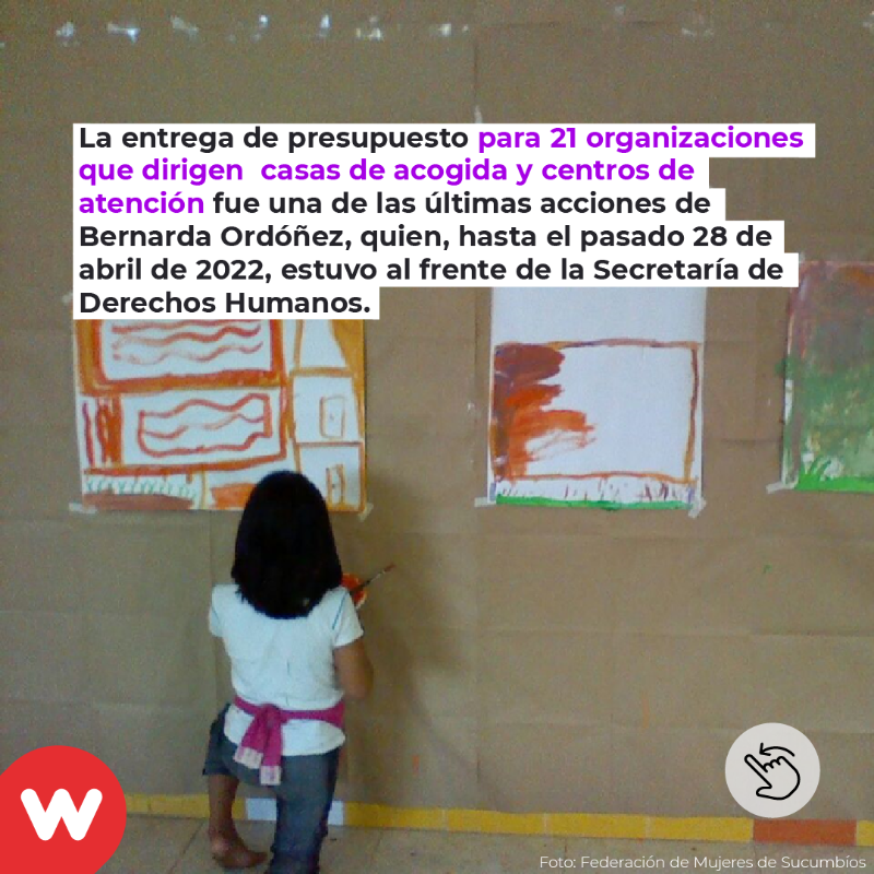 wambraEc's tweet photo. FEMINISMOS|
La Secretaría @DDHH_Ec entregó $2’189.905 a 21 centros y casas que brindan protección para las víctimas de violencia de género. Las organizaciones reclamaron que la Secretaría redujo el presupuesto para las casas de acogida.

Lee aquí👇