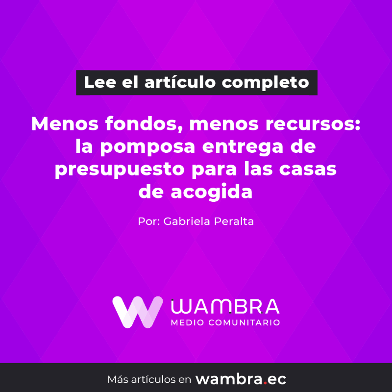wambraEc's tweet photo. FEMINISMOS|
La Secretaría @DDHH_Ec entregó $2’189.905 a 21 centros y casas que brindan protección para las víctimas de violencia de género. Las organizaciones reclamaron que la Secretaría redujo el presupuesto para las casas de acogida.

Lee aquí👇
