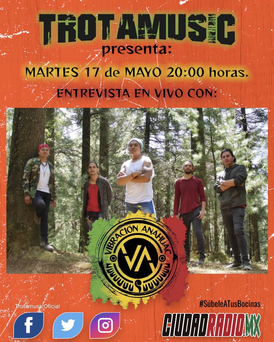 Hoy es #TrotaMartes de Trotamsuic en Ciudad Radio!!! 
En cabina nos acompaña Vibración Anáhuac presentando su más reciente EP. 

🕗 20:00 horas 🇲🇽 
🌐 ciudadradio.mx 
📲 App para Android y iOS Ciudad Radio

#Súbeleatusbocinas