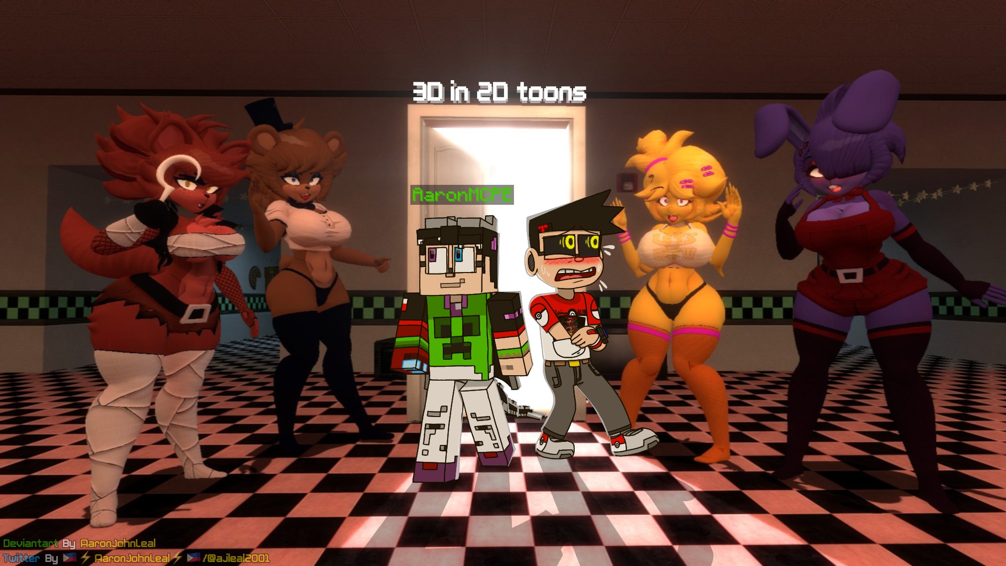 ⚡🇵🇭AaronJohnLeal🇵🇭⚡ on Twitter: "Gmod 3D in 2D toons Fredina Nightclub  anime 3D x AaronJohnLeal toon anime 2D, me 😄😊😎 Anywhere Door in Gmod #3D  x #2D #fnaf #fredina #fredinanightclub #anime #freddy #bonnie #