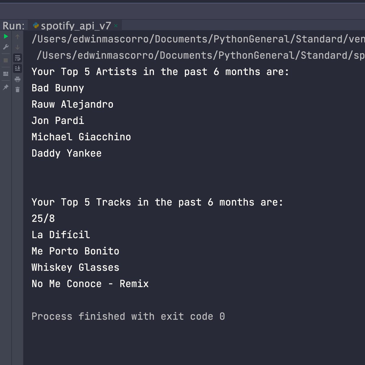 EdwinM201's tweet image. Captain's Log, Update 008:
I figured out how to get the same data as how the popular Receiptify app does! 
Also, I found out, unsurprisingly, that one song is making its way up the ranks rather quickly. 
#Python #Spotify #SpotifyAPI #API #DataAnalytics