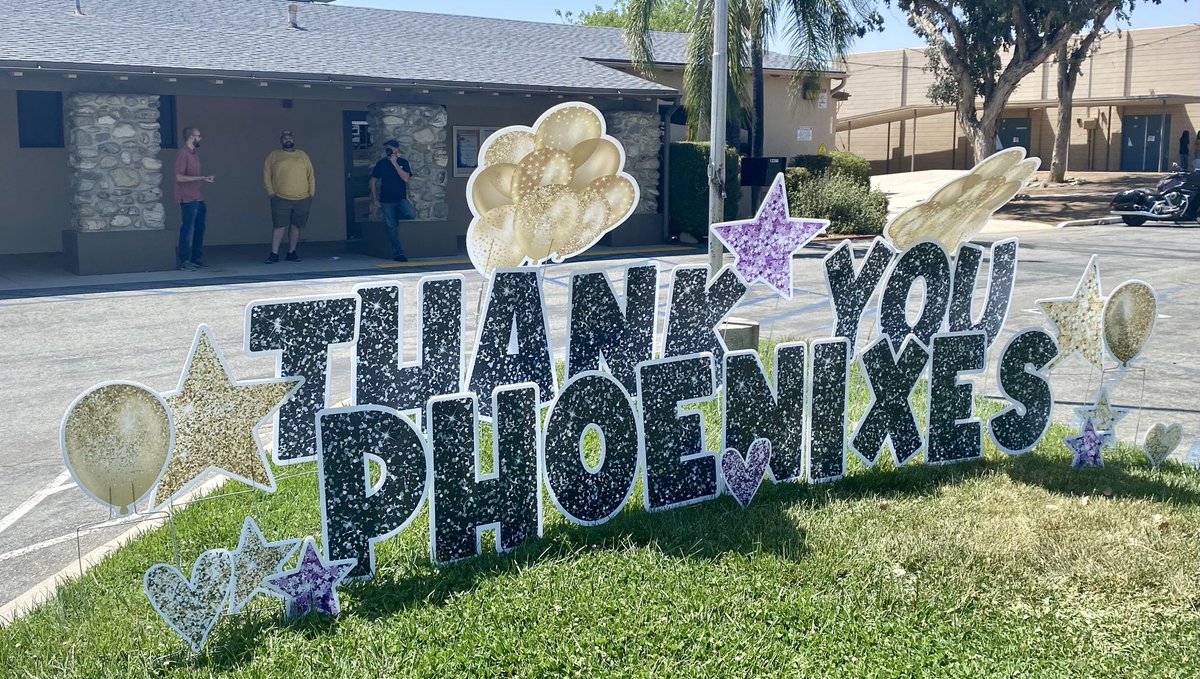 YCJUSD_HR's tweet photo. On Friday, we celebrated the amazing ⁦@CECAGrizzlies⁩, and today we said “thank you” to the Phoenixes of ⁦⁦@OVEC_Yucaipa⁩.  These are two great schools with one over-riding mission, make it about the kids! https://t.co/2m7x3oGGKM