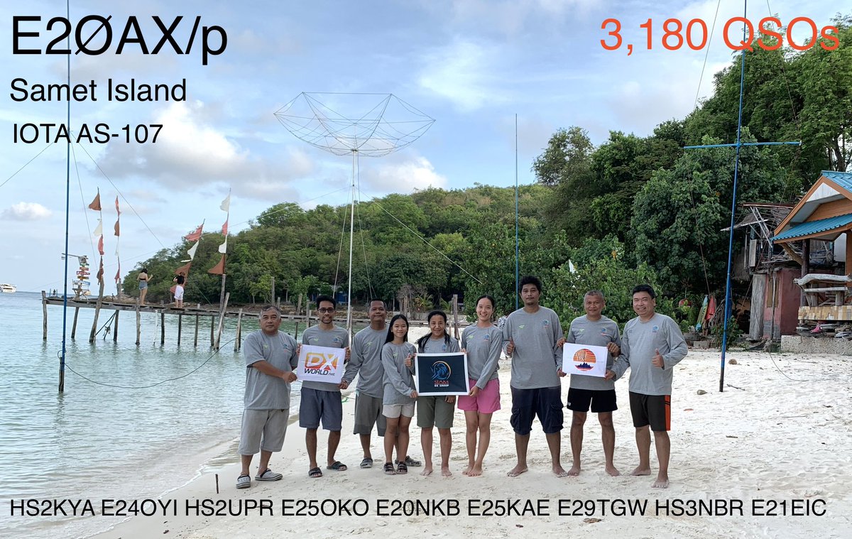 SomChamp's tweet photo. E20AX/p Samet Island [IOTA AS-107] has QRTed. We made a total of 3,180 QSOs in 2 days. Thank you all for the contacts. See you again on our next IOTA activation.
#AS107
#SIAM_DXG https://t.co/BuzcayobUd