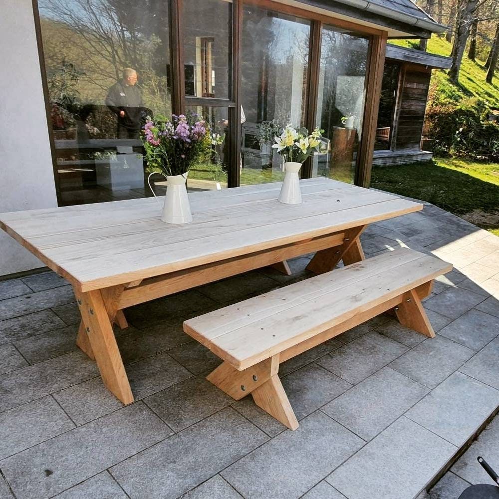 BarnMiddle's tweet image. Patio Furniture, Outdoor Furniture ,Oak Table, Outside Picnic set, Garden furniture, Handmade furniture, Wood furniture, 3 metre Table tuppu.net/53439bd5  #HandmadeTable