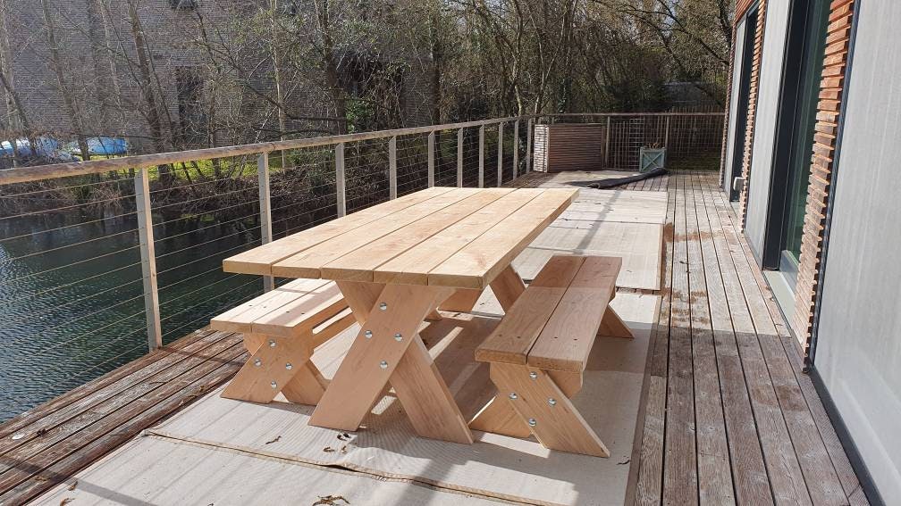 BarnMiddle's tweet image. Patio Furniture, Outdoor Furniture ,Oak Table, Outside Picnic set, Garden furniture, Handmade furniture, Wood furniture, 3 metre Table tuppu.net/53439bd5  #HandmadeTable