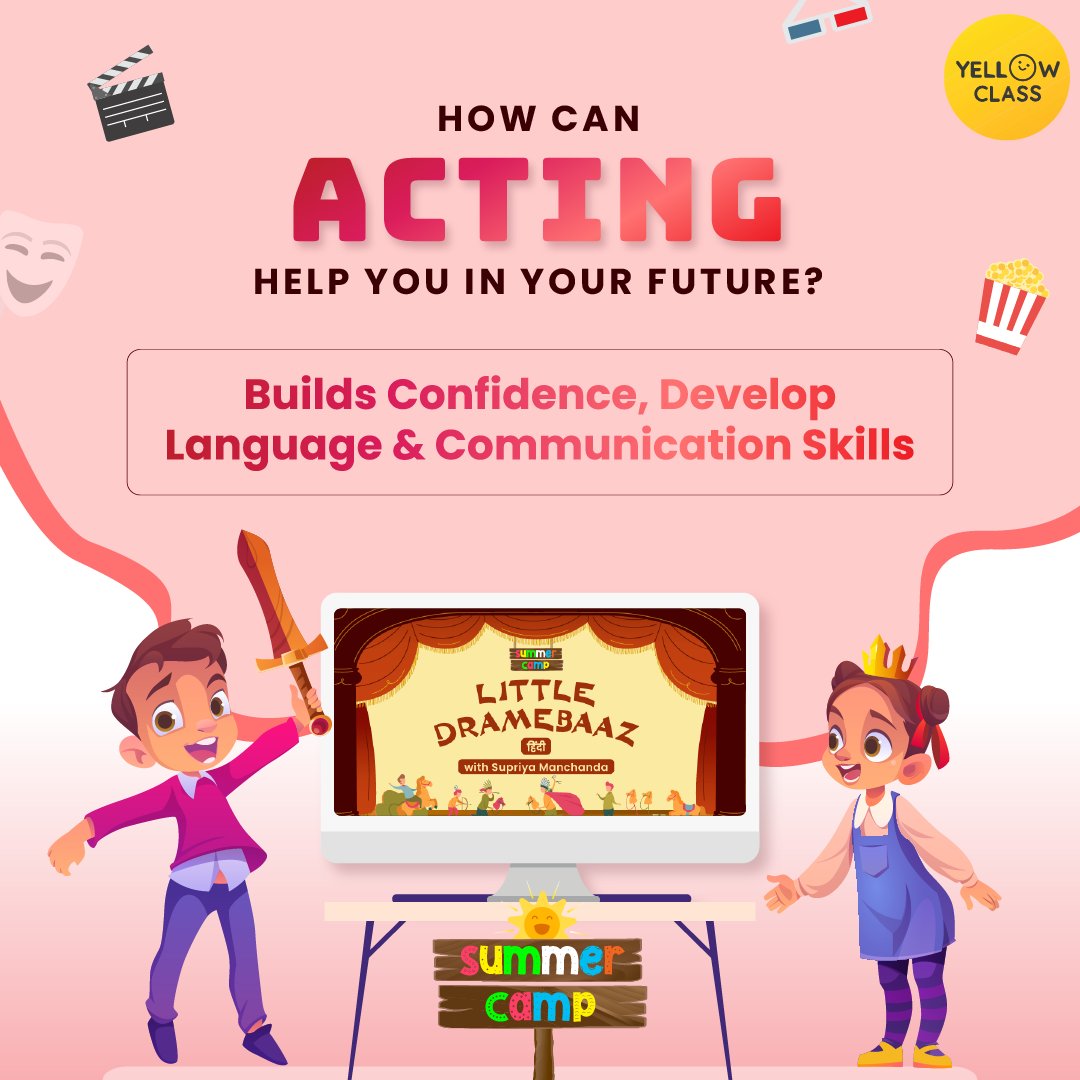 thespeakx's tweet photo. If your little one believes in enacting stories, then you have landed just at the right place. It's time to download the YC app and enroll in our #SummerCamp 'Little Dramebaaz' program. https://t.co/qXr38T10B8
#Acting #theyellowclass #kids #onlinelearning #fun https://t.co/BqzztZJXM0