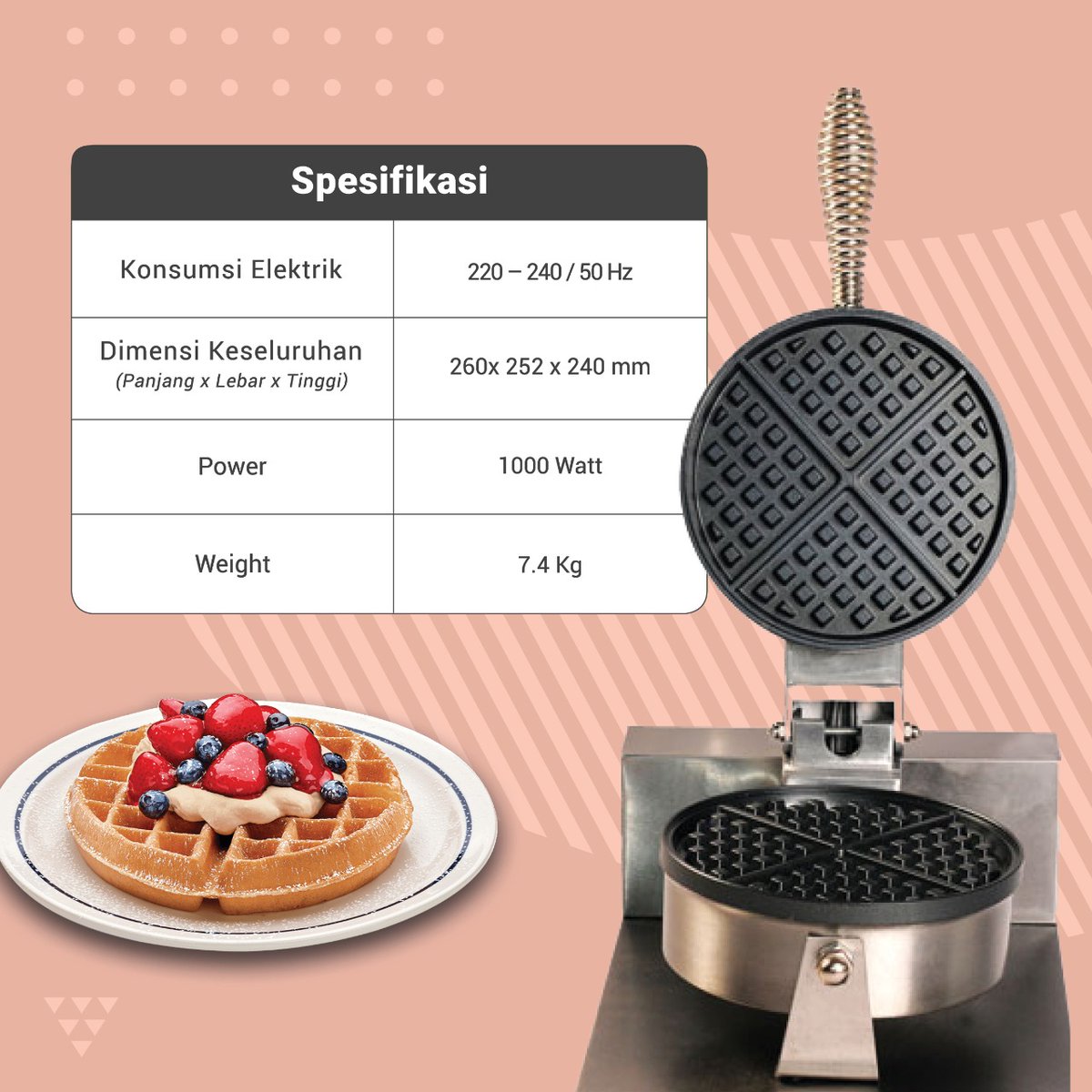 MFK_PT's tweet photo. Hai sobat Foodservice Indonesia!

Waffle Baker dari Brand Berjaya tipe BJY-WB1-N yang memiliki keunggulan pada modelnya yang elegan dengan pengaturan elemen pemanas yang efisien dan ekonoimis serta mudah dibersihkan.
#waffle #wafflepan #cook #kitchenequipment #kitchen #food https://t.co/vEoYyonxUR