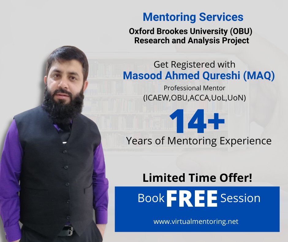 VMentoring's tweet photo. Attention for ACCA Students/Affiliates and ACCA Members
Do you think writing good quality Research and Analysis Project (RAP) of Oxford Brookes University (OBU) is difficult? NOT AT ALL!
Get Free Consultattion Session with OBU Registered Mentor
https://t.co/Uv0zCRb4LD https://t.co/SusW65YBxp