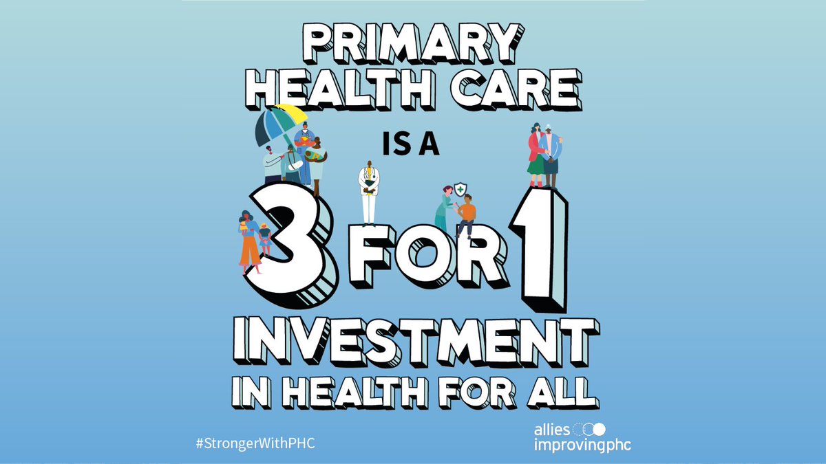 #PrimaryHealthCare is a 3-for-1 investment in: ☂️Universal health coverage 🛡️ Health security ❤️Better health & well-being At #WHA75 & beyond, the @care_PHCRC and @ImprovingPHC call on leaders to make a PHC approach the norm, not the exception. #StrongerWithPHC #HealthForAll