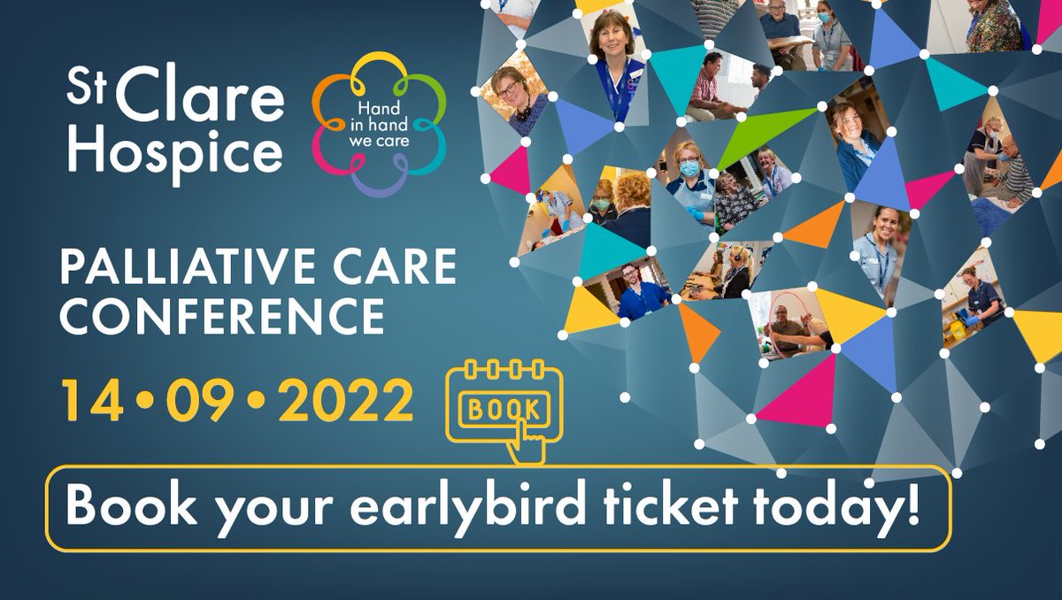 hospicestclare's tweet photo. Earlybird booking is open for our first #PalliativeCare Conference. A great learning &amp; networking event for multidisciplinary teams working in or aspiring to deliver great #palliative care @drkathrnmannix @Ben_bowers__ @EOLC_Education @drNeilPender
https://t.co/1uuBP2lNFd https://t.co/RkU10n9XuW