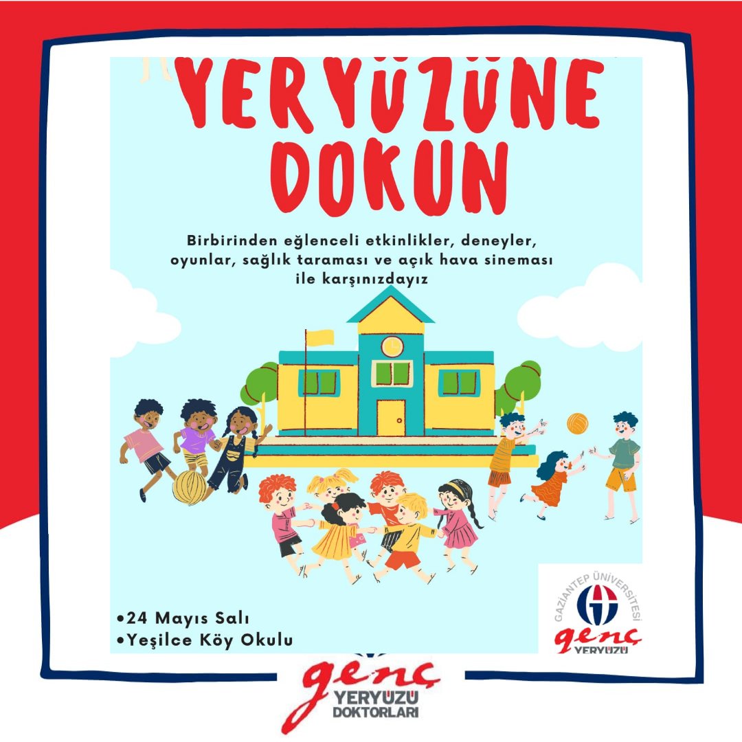 GaziantepGYYD's tweet photo. 🎊 Yine harika bir etkinlik ile sizlerleyiz 🎊

☺️ Yeryüzüne Dokun etkinliğimizle Yeşilce köyündeki çocuklarımızla eğlenmeye ve vakit geçirmeye gidiyoruz ☺️ https://t.co/B1kp0VpjyU