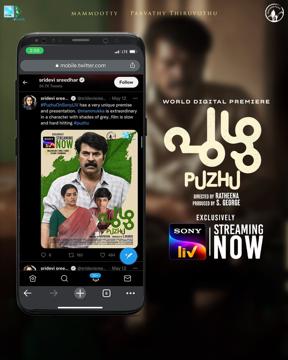 SonyLIV's tweet photo. @mammukka @parvatweets #WayFarerFilms #CynCylCelluloid #Mammootty #ParvathyThiruvothu #Ratheena #SGeorge #TheniEswar #RenishAbdulKhader #RajeshKrishna #ShyamMohan #Harshad #Sharfu #Suhas #DeepuJoseph #JakesBejoy #ManuJagadh #VishnuGovind #SreeShankar #Badusha #BabyPanicker https://t.co/nxT7CbIPK4